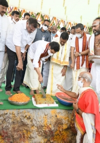 Bhoomi Pooja For Nine Temples   title=
